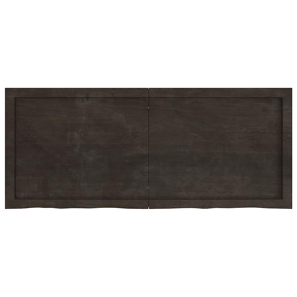 Wall Shelf Dark Brown 120x50x(2-4) cm Treated Solid Wood Oak