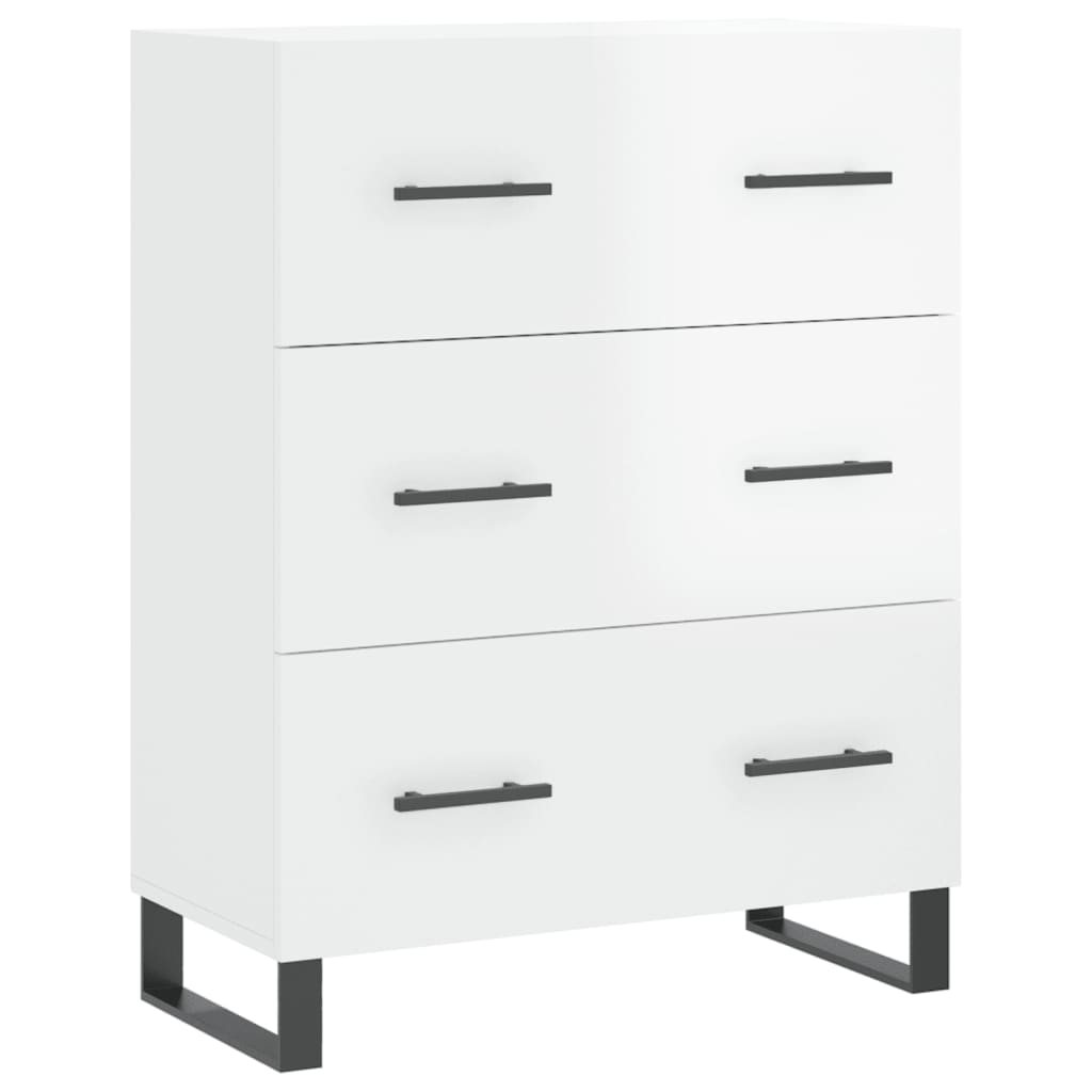 Sideboard High Gloss White 69.5x34x90 cm Engineered Wood
