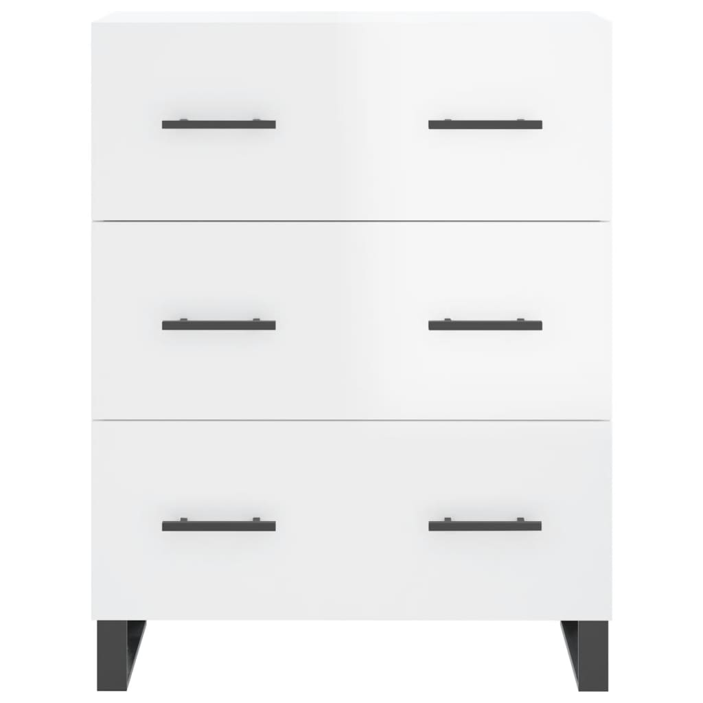 Sideboard High Gloss White 69.5x34x90 cm Engineered Wood
