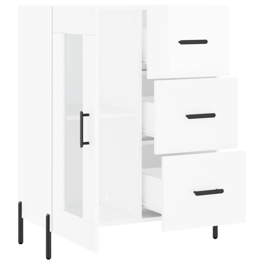 Sideboard High Gloss White 69.5x34x90 cm Engineered Wood