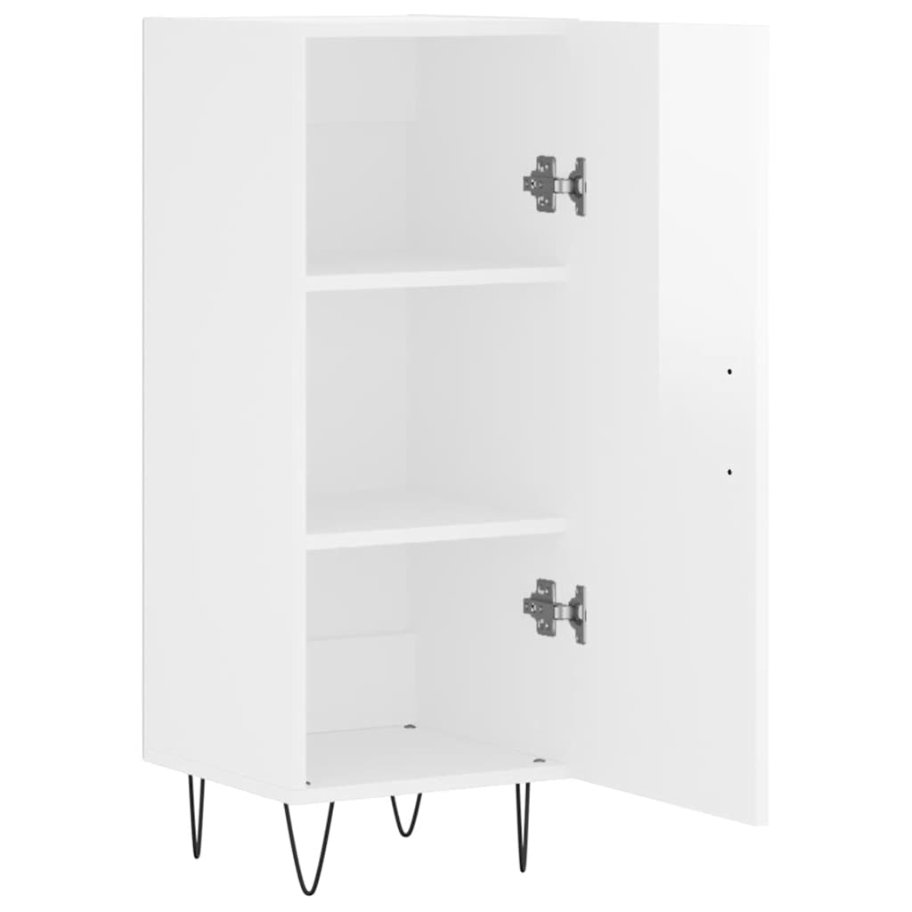 Sideboard High Gloss White 34.5x34x90 cm Engineered Wood