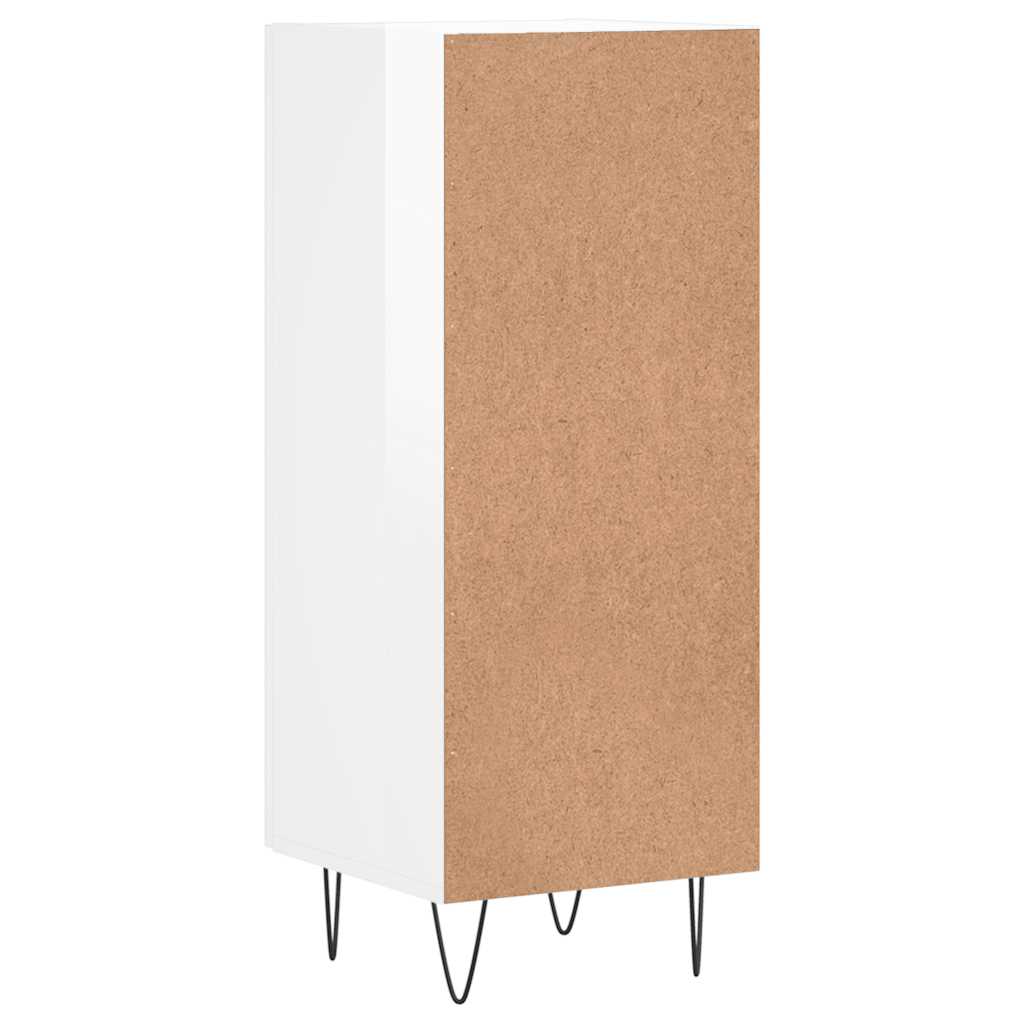 Sideboard High Gloss White 34.5x34x90 cm Engineered Wood