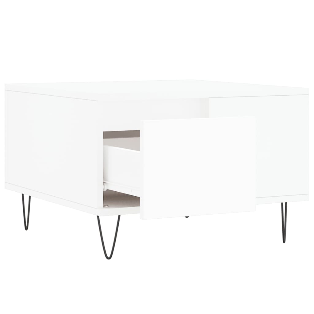 Coffee Table White 55x55x36.5 cm Engineered Wood