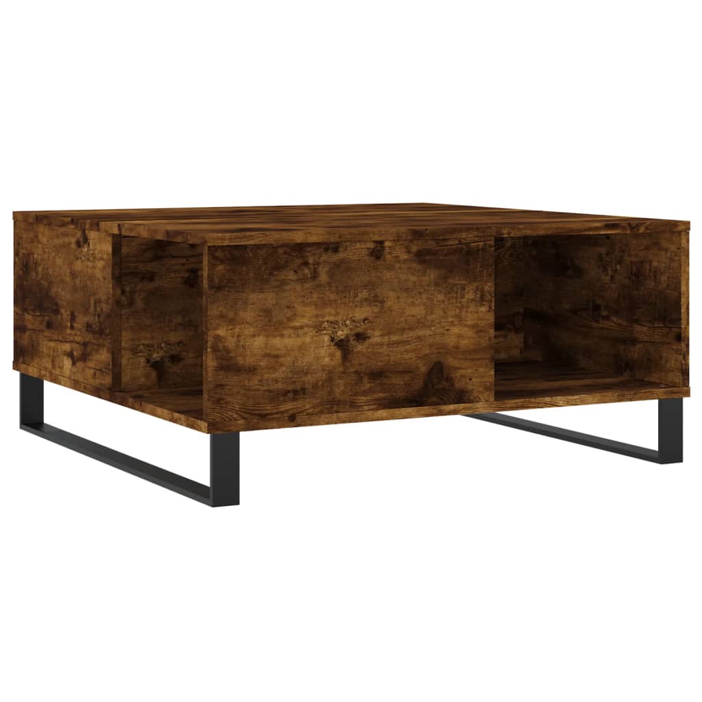 Coffee Table Smoked Oak 80x80x36.5 cm Engineered Wood