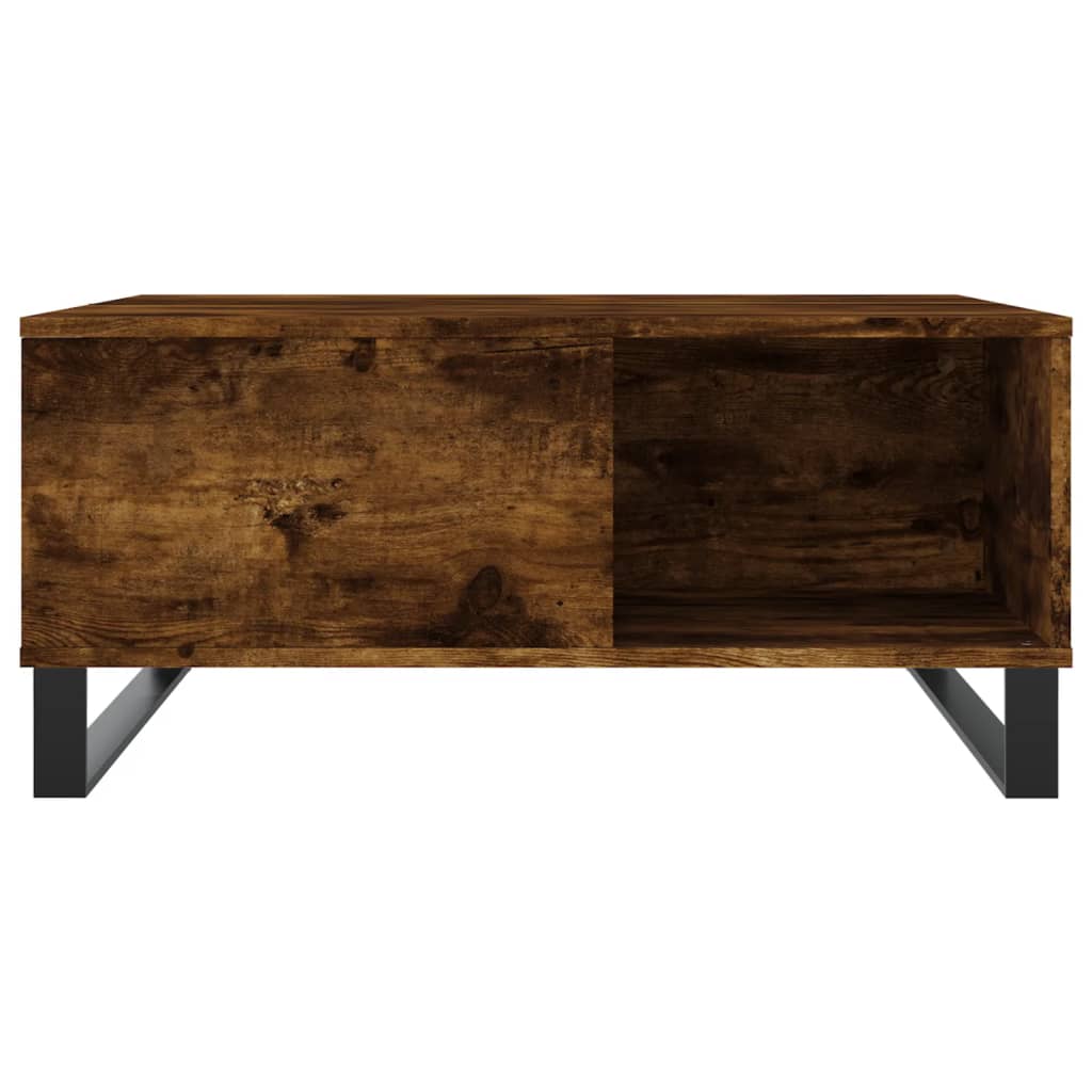 Coffee Table Smoked Oak 80x80x36.5 cm Engineered Wood