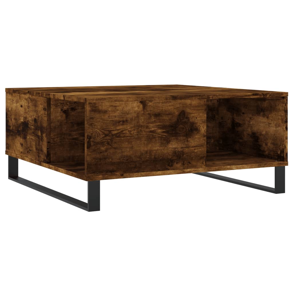 Coffee Table Smoked Oak 80x80x36.5 cm Engineered Wood