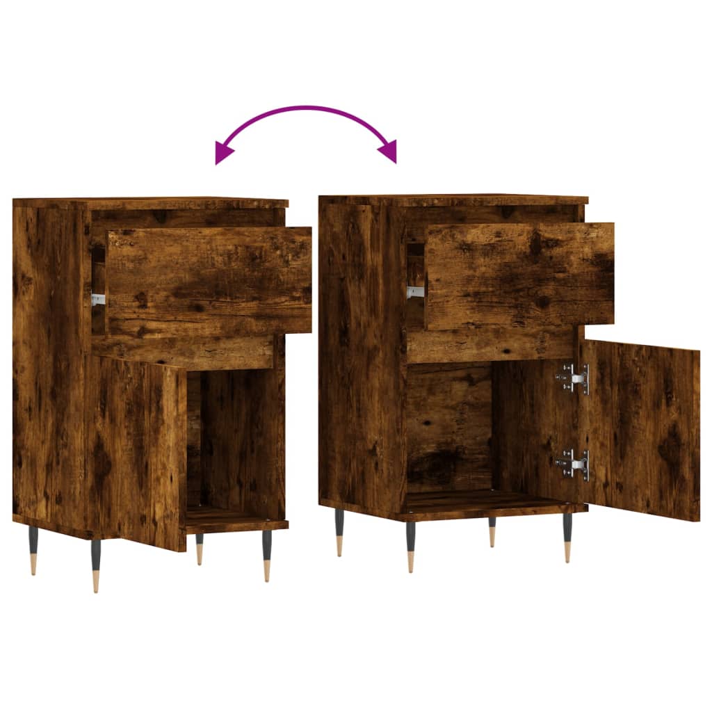 Sideboards 2 pcs Smoked Oak 40x35x70 cm Engineered Wood