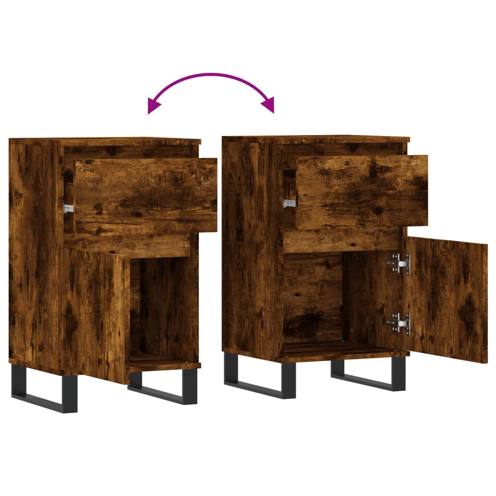 Sideboards 2 pcs Smoked Oak 40x35x70 cm Engineered Wood