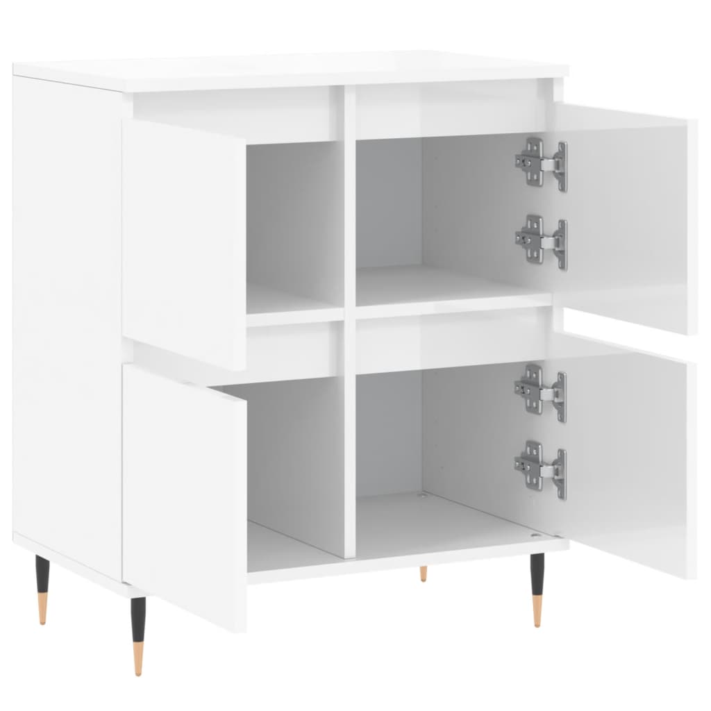 Sideboard High Gloss White 60x35x70 cm Engineered Wood