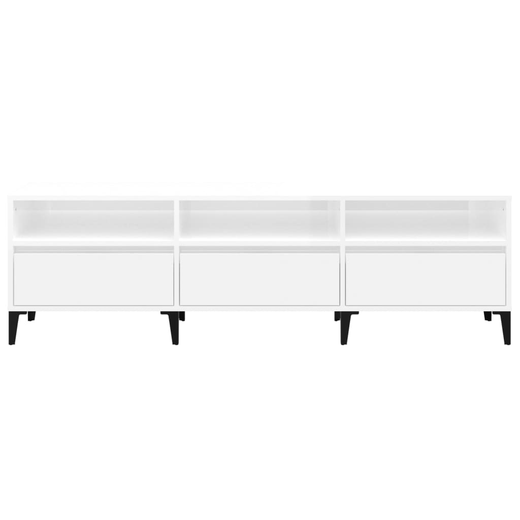 TV Cabinet High Gloss White 150x30x44.5 cm Engineered Wood