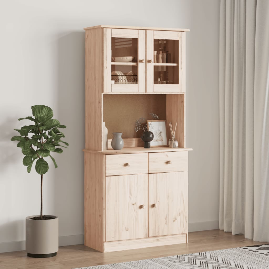 Highboard ALTA 77x35x165 cm Solid Wood Pine
