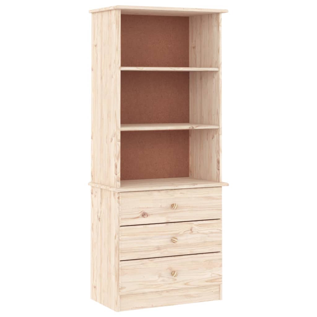 Bookcase with Drawers ALTA 60x35x142 cm Solid Wood Pine