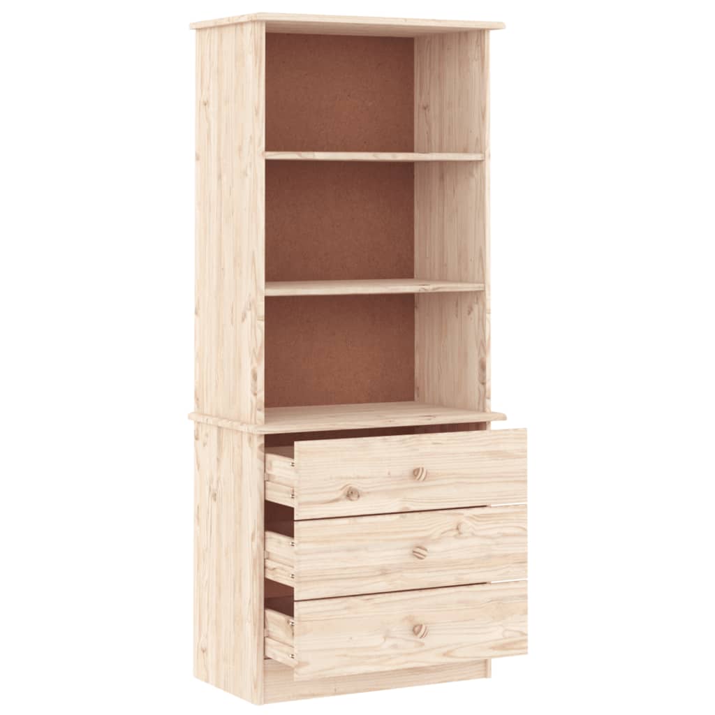 Bookcase with Drawers ALTA 60x35x142 cm Solid Wood Pine