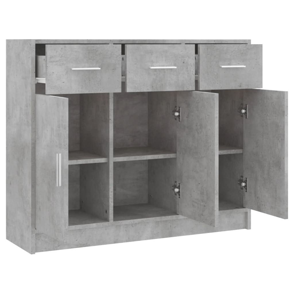 Sideboard Concrete Grey 91x28x75 cm Engineered Wood