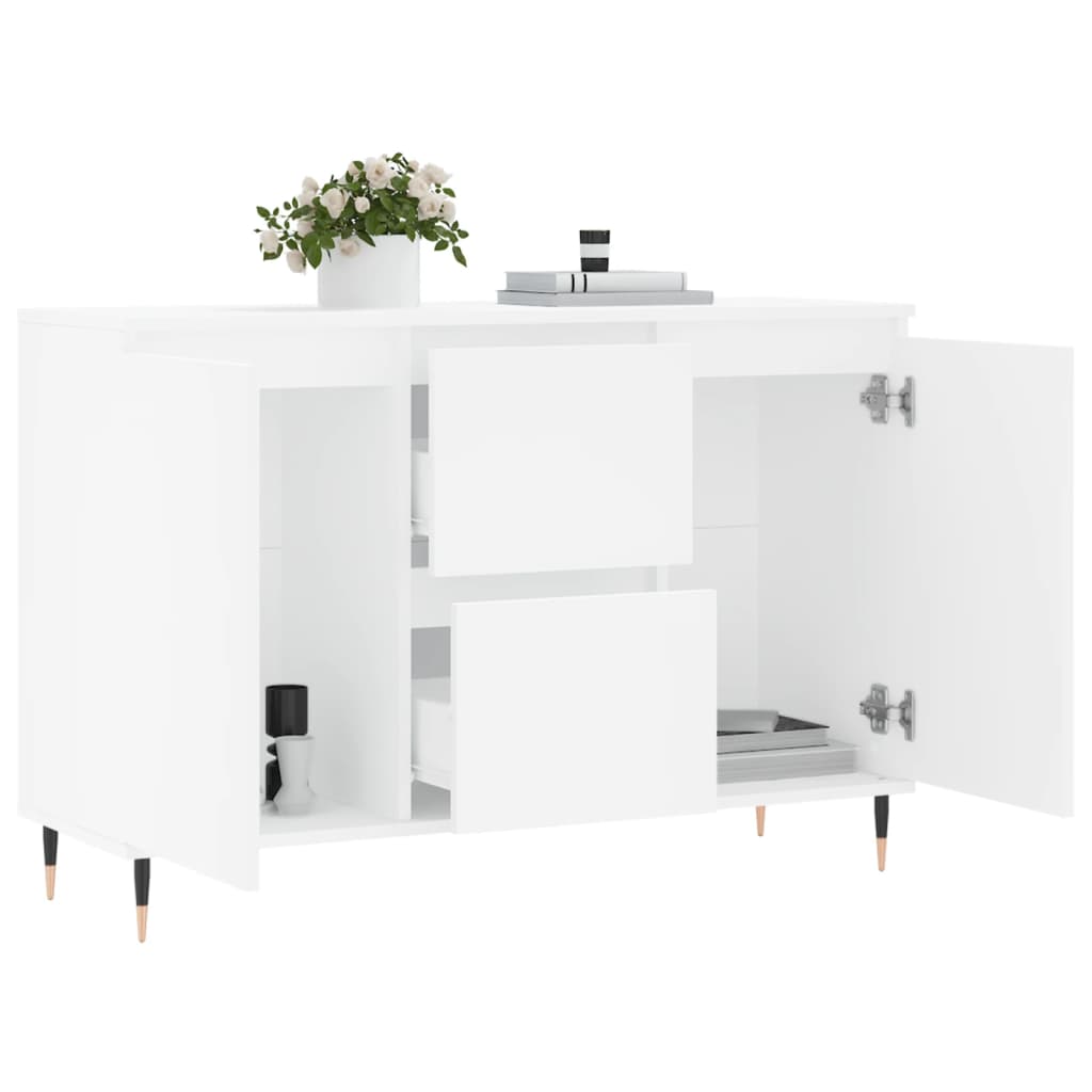 Sideboard White 101.5x35x70 cm Engineered Wood