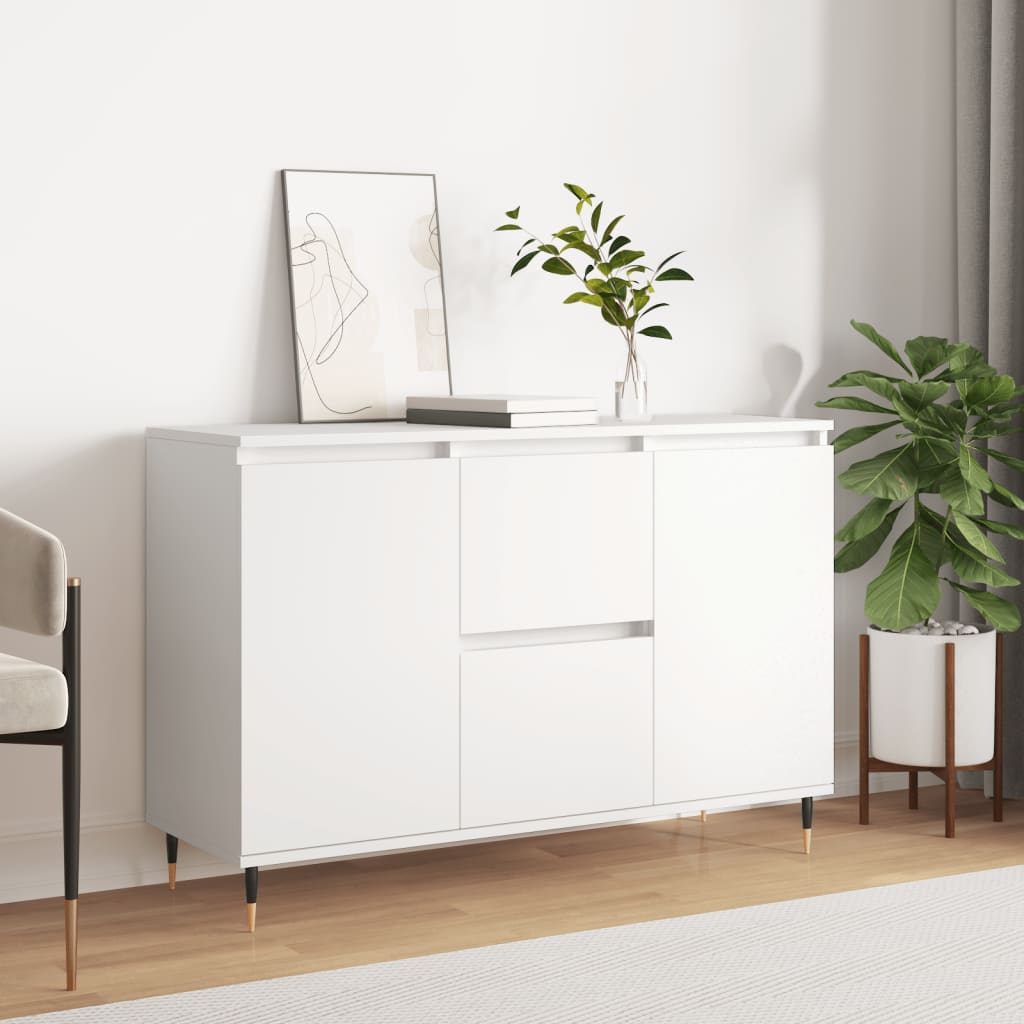 Sideboard White 101.5x35x70 cm Engineered Wood