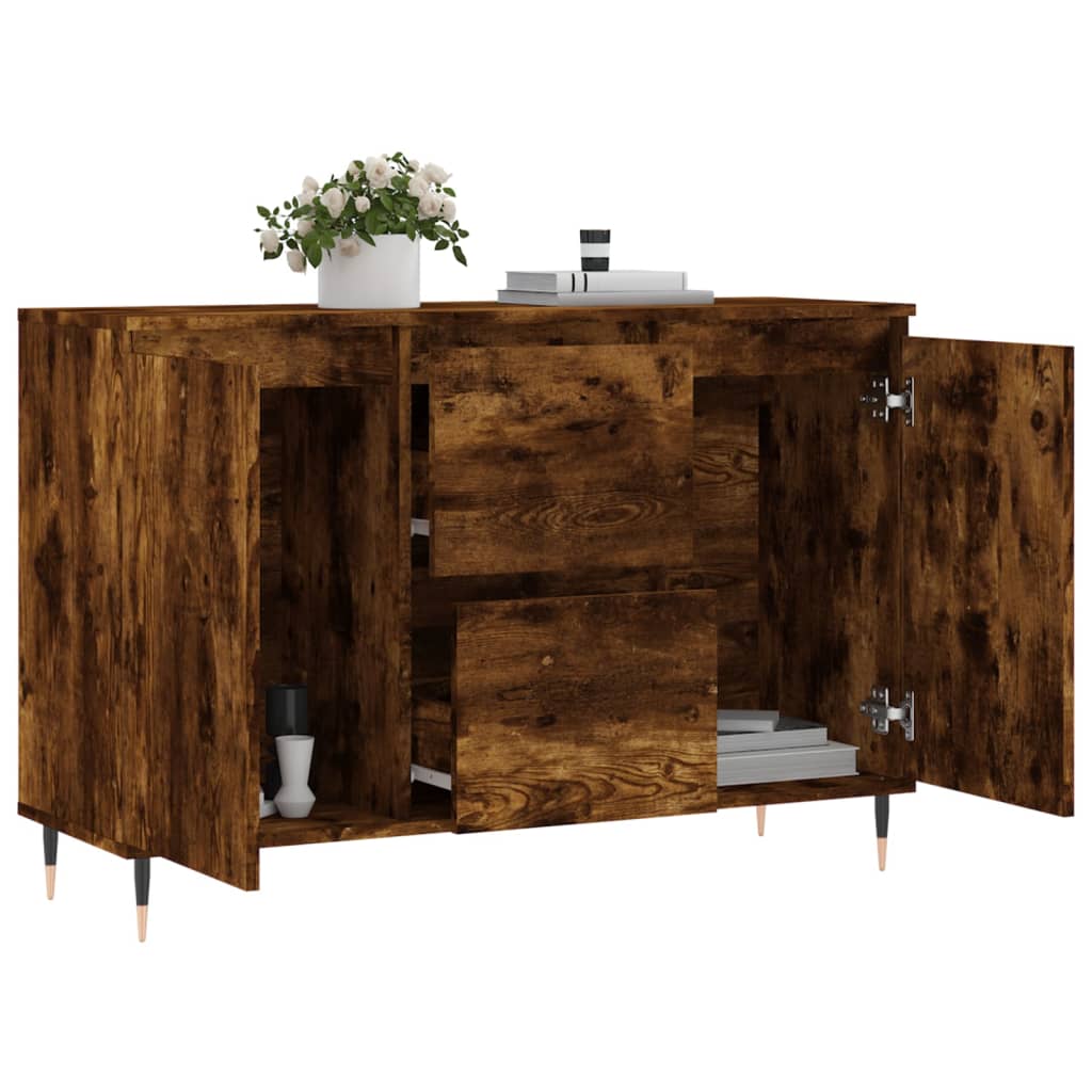 Sideboard Smoked Oak 101.5x35x70 cm Engineered Wood