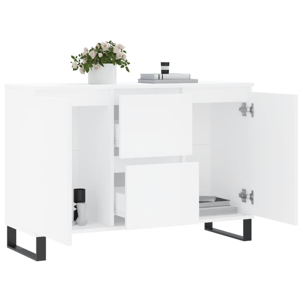 Sideboard White 101.5x35x70 cm Engineered Wood