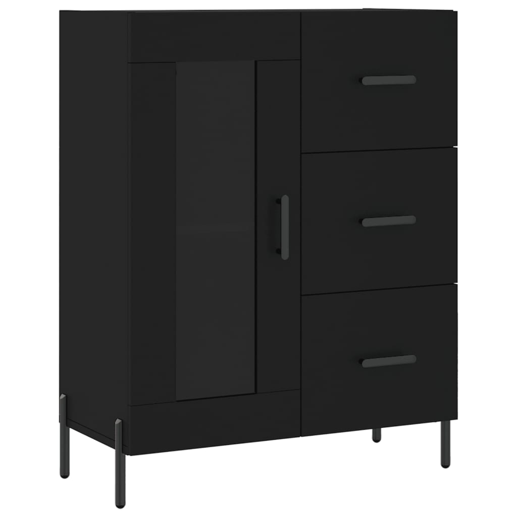 Highboard Black 69.5x34x180 cm Engineered Wood