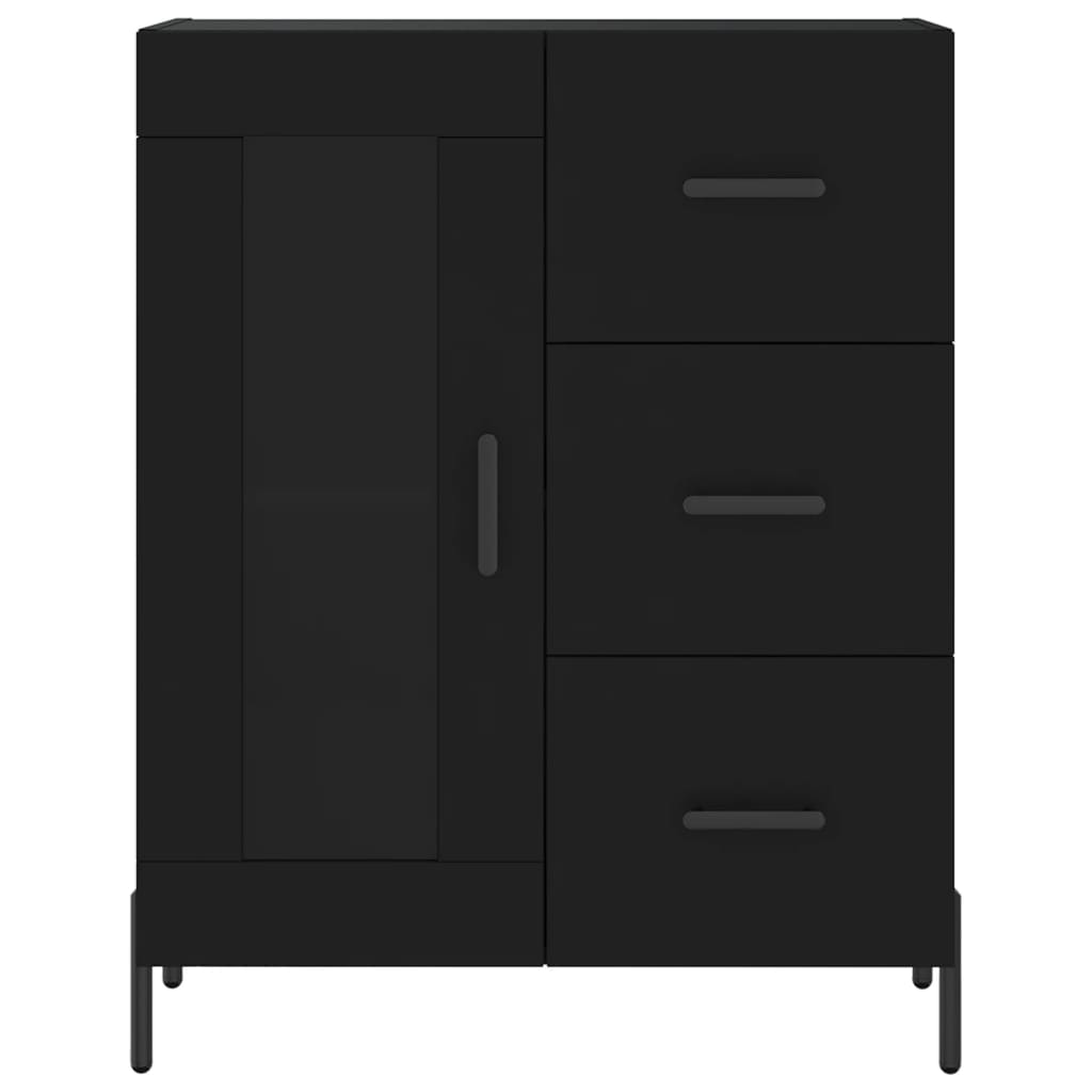 Highboard Black 69.5x34x180 cm Engineered Wood