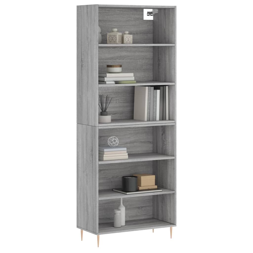 Highboard Concrete Grey 69.5x32.5x180 cm Engineered Wood