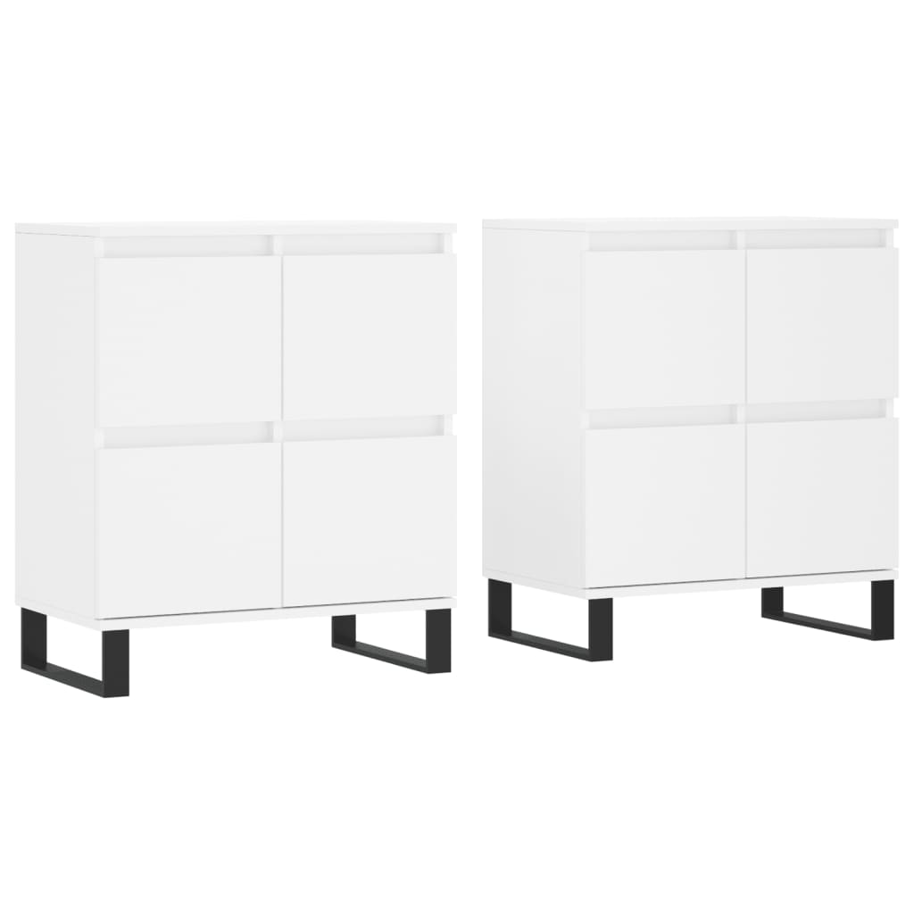 Sideboards 2 pcs White Engineered Wood