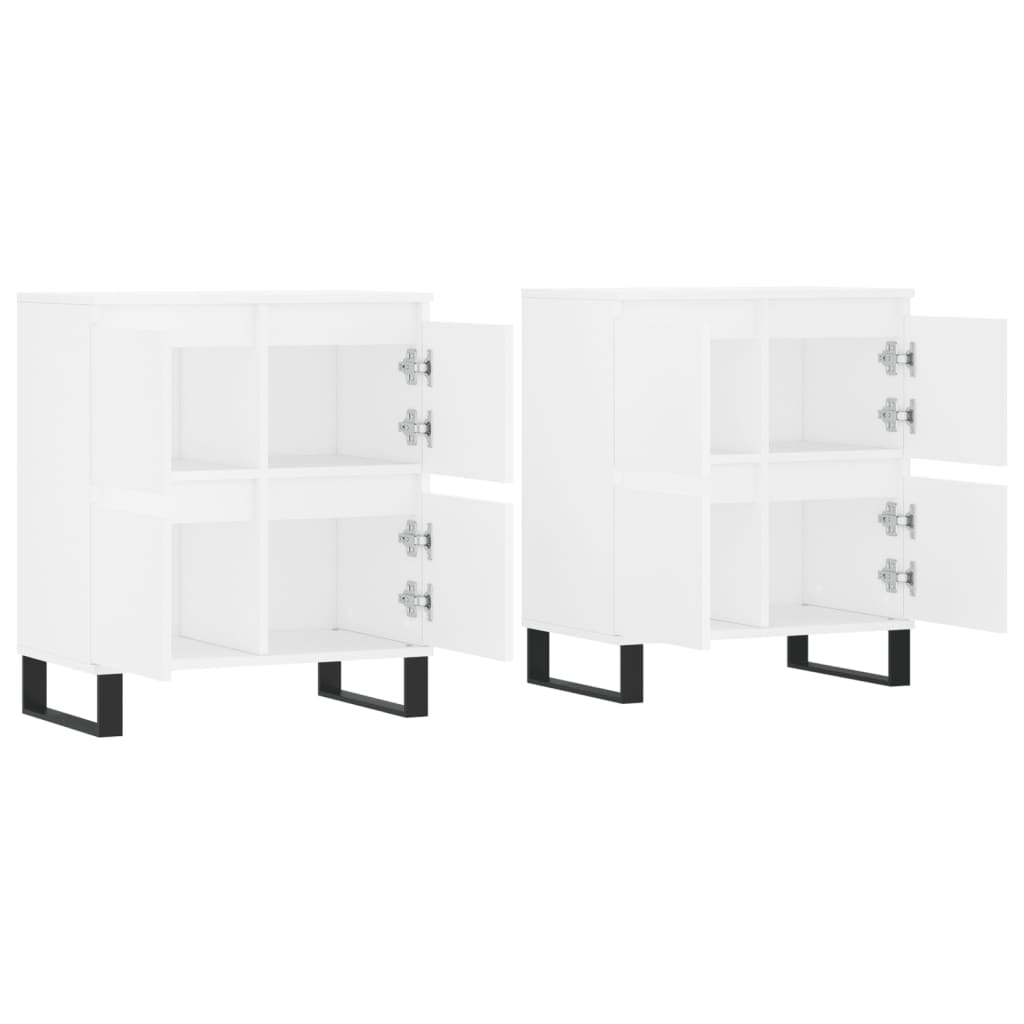 Sideboards 2 pcs White Engineered Wood