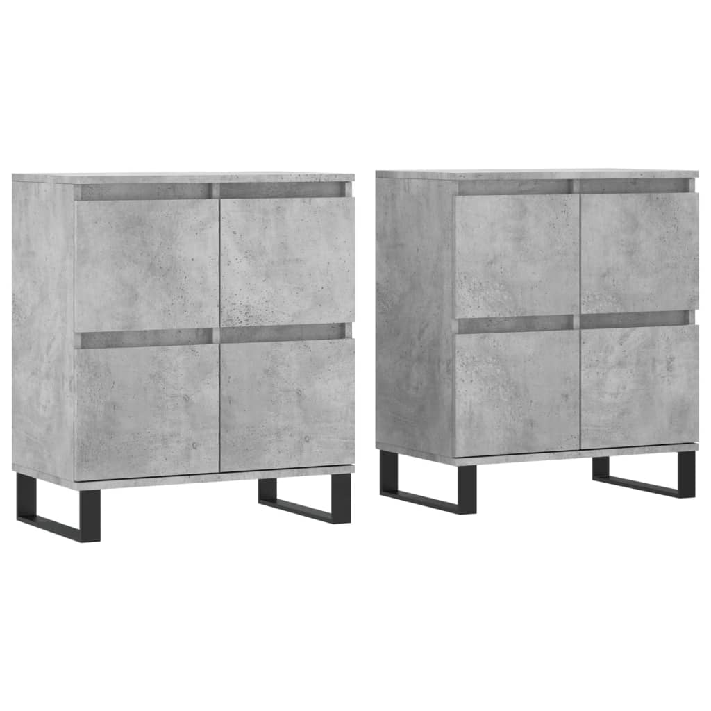 Sideboards 2 pcs Concrete Grey Engineered Wood
