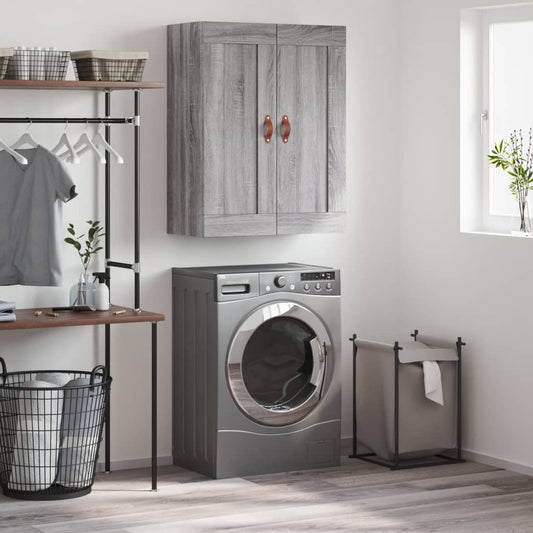 Wall Mounted Cabinet Grey Sonoma 69.5x34x90 cm Engineered Wood