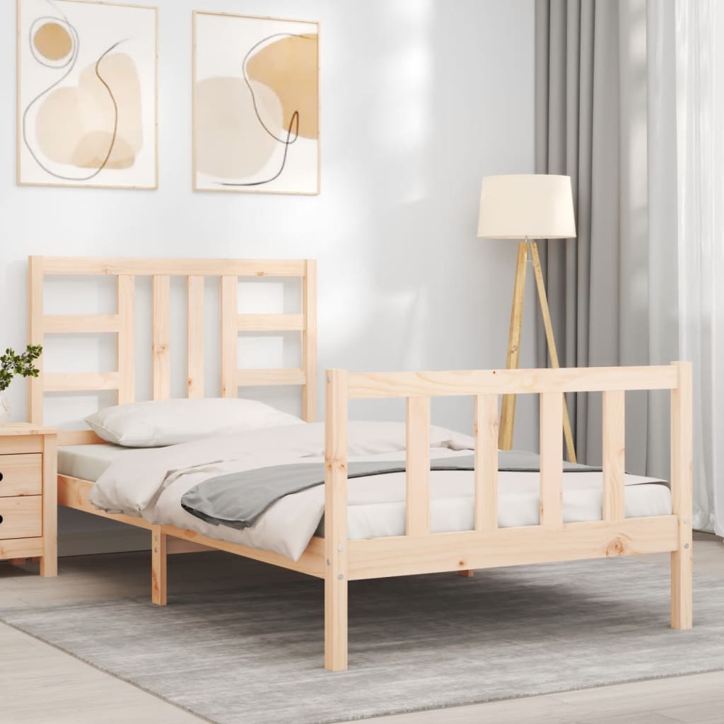 Bed Frame without Mattress 100x200 cm Solid Wood Pine