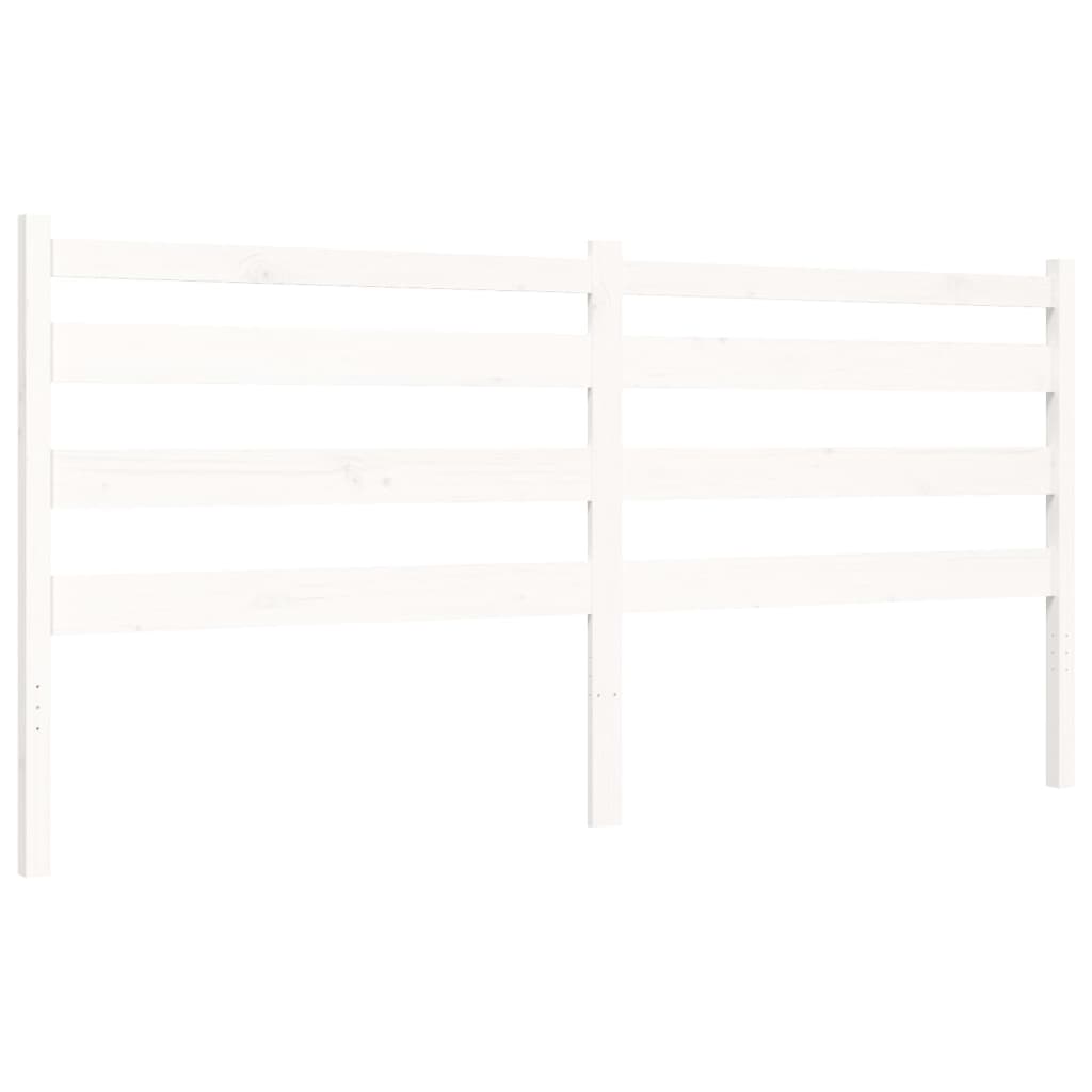 Bed Frame without Mattress White 200x200 cm Solid Wood Pine