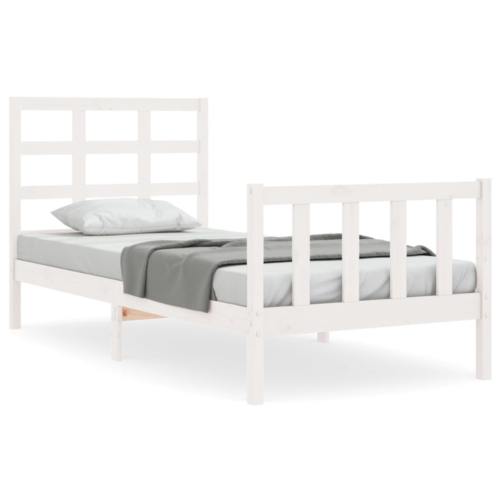 Bed Frame without Mattress White 90x200 cm Solid Wood Pine