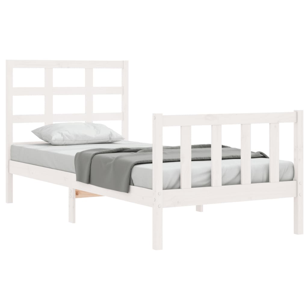 Bed Frame without Mattress White 90x200 cm Solid Wood Pine