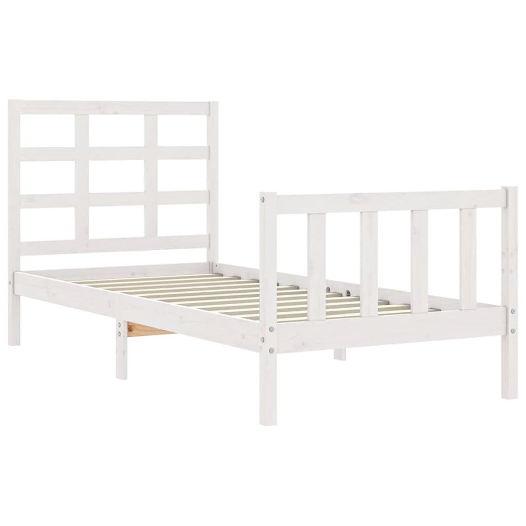 Bed Frame without Mattress White 90x200 cm Solid Wood Pine
