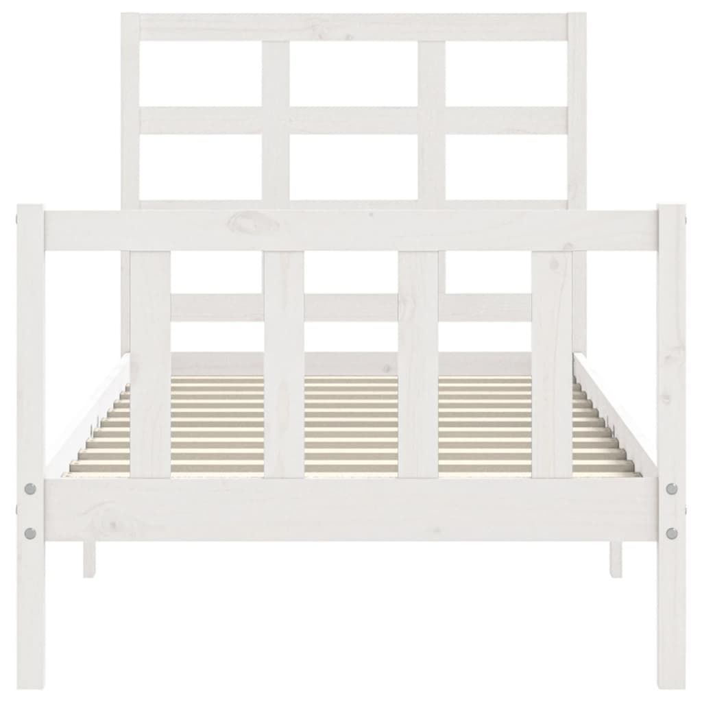 Bed Frame without Mattress White 90x200 cm Solid Wood Pine