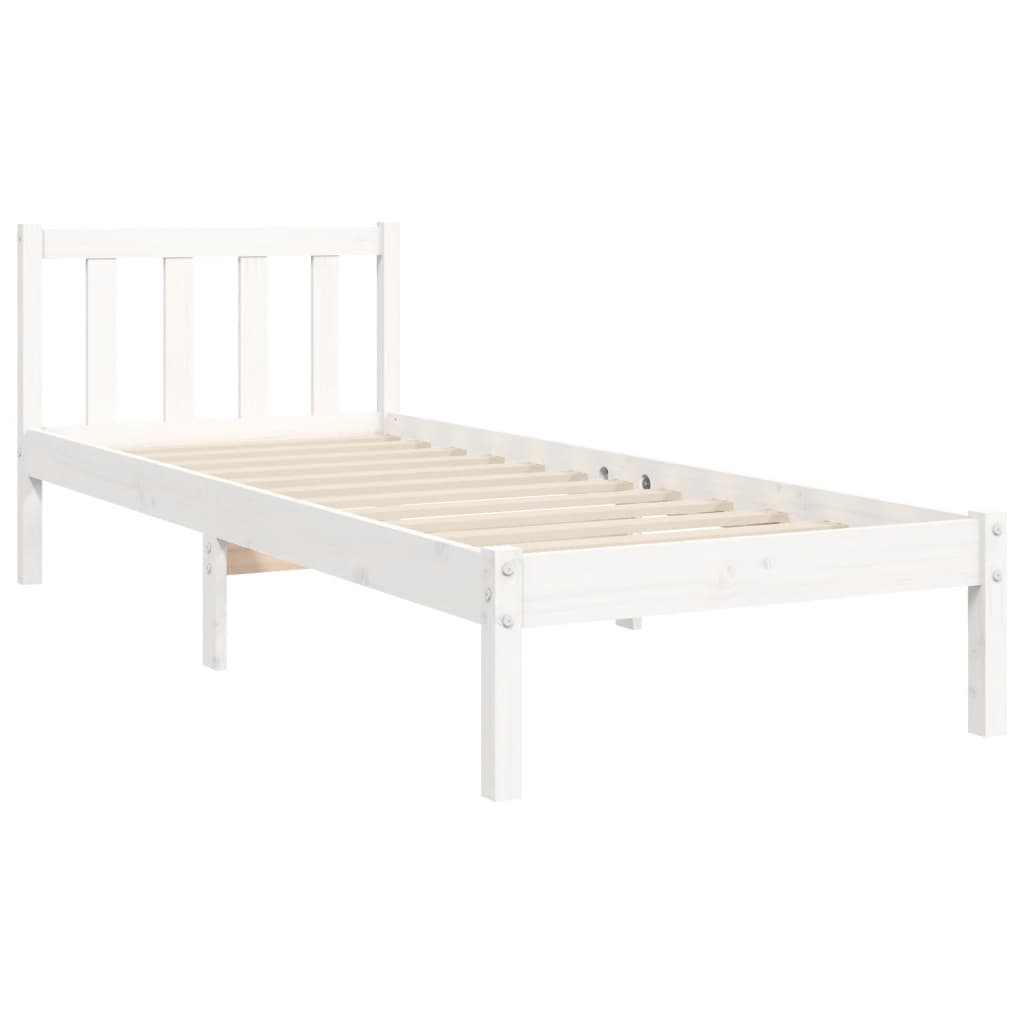 Bed Frame without Mattress White 90x200 cm Solid Wood Pine
