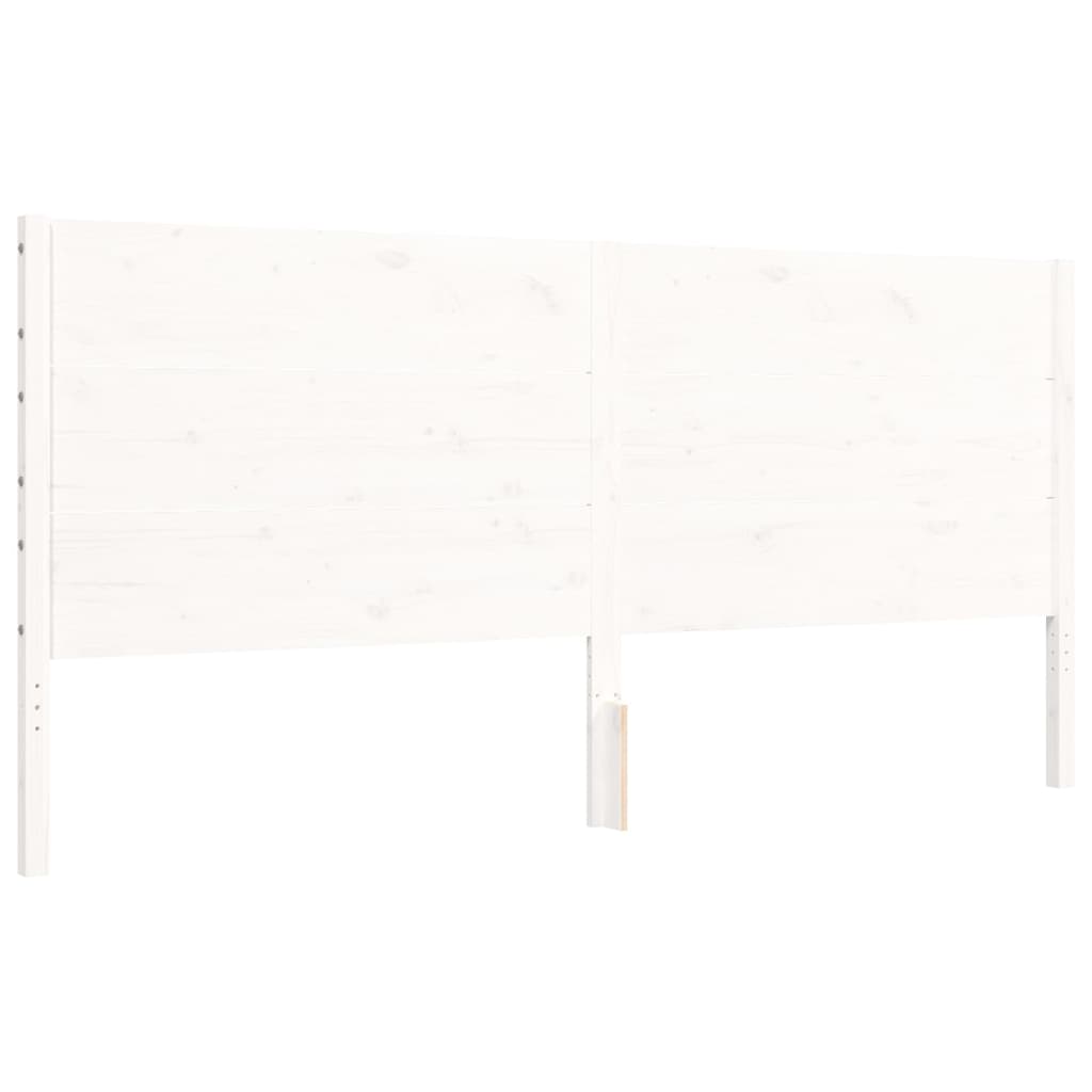 Bed Frame without Mattress White 200x200 cm Solid Wood Pine