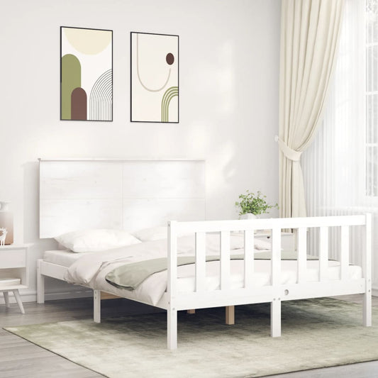 Bed Frame without Mattress White 140x200 cm Solid Wood Pine