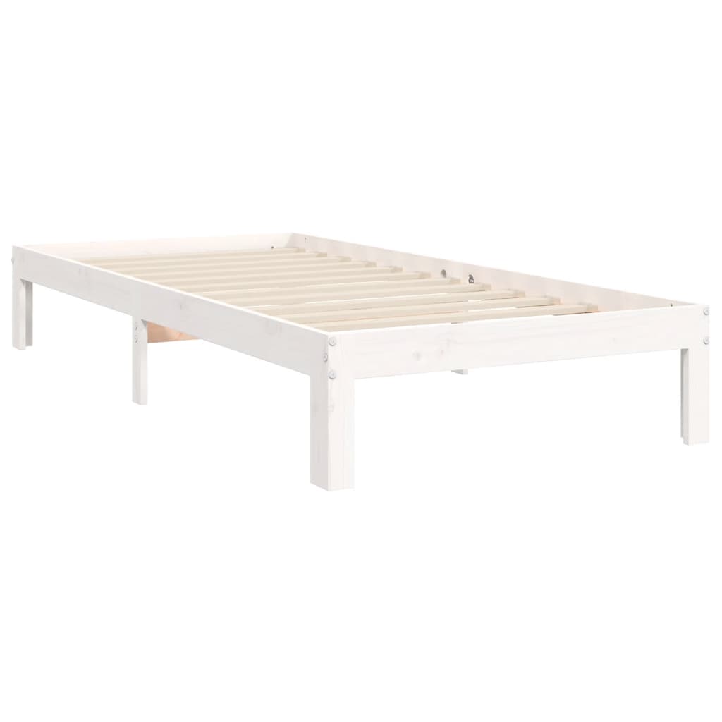 Bed Frame without Mattress White 90x200 cm Solid Wood Pine