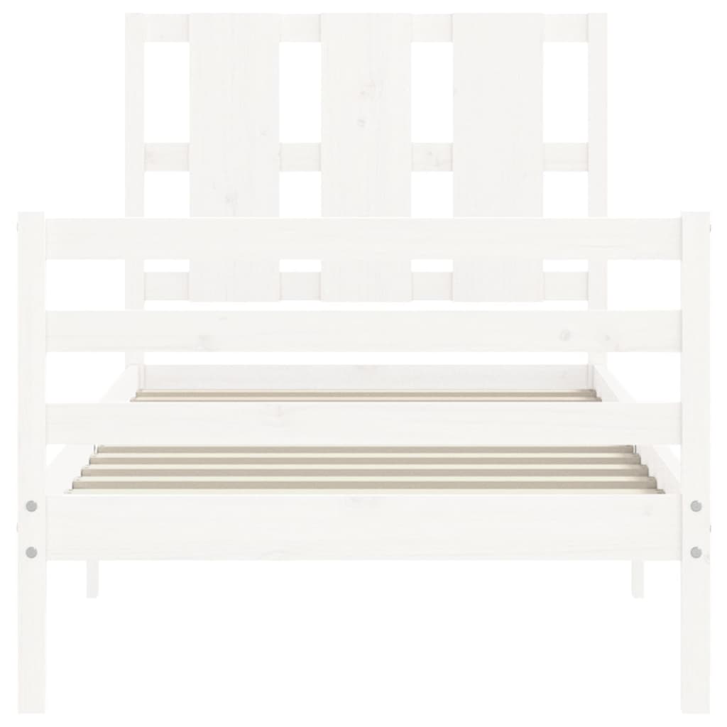 Bed Frame without Mattress White 90x200 cm Solid Wood