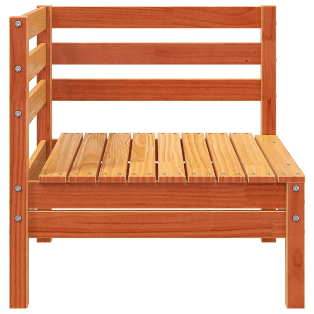 Garden Sofa 4-Seater Wax Brown Solid Wood Pine