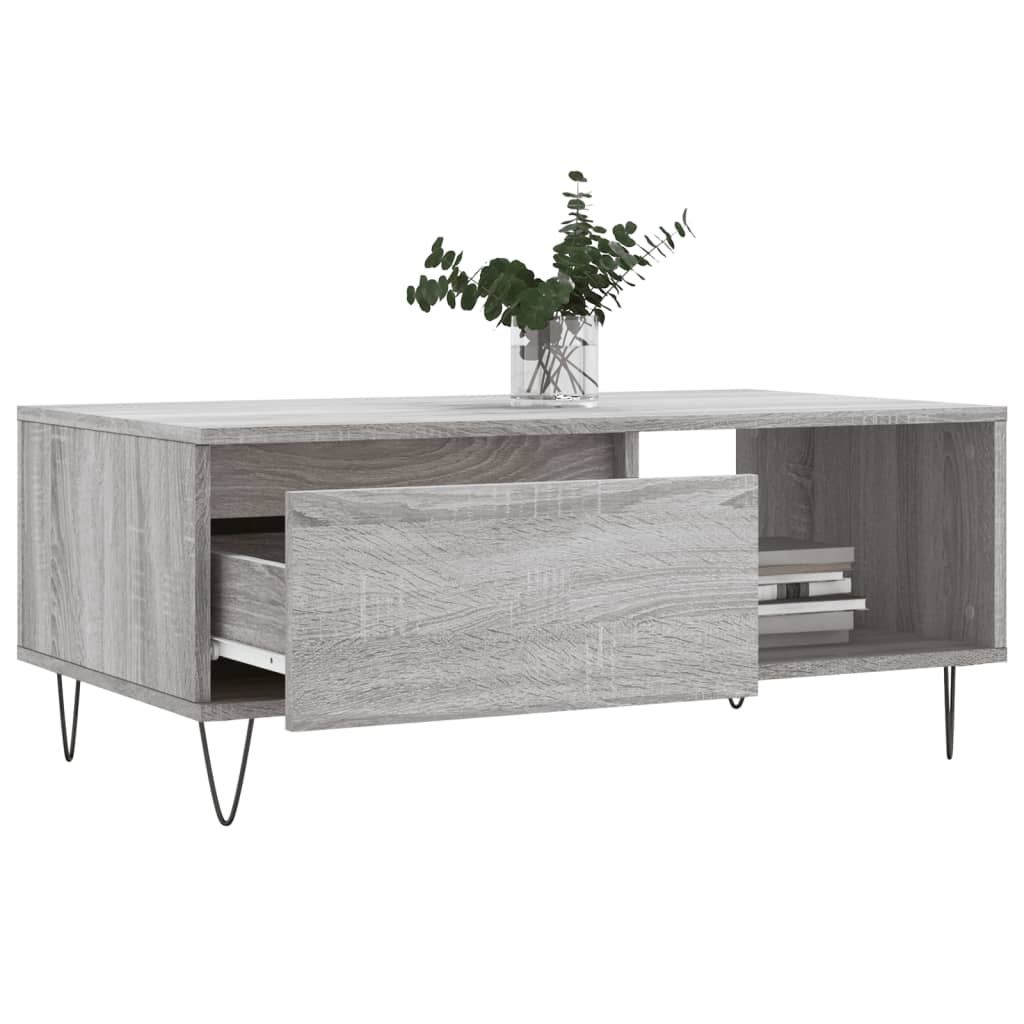 Coffee Table Grey Sonoma 90x50x36.5 cm Engineered Wood