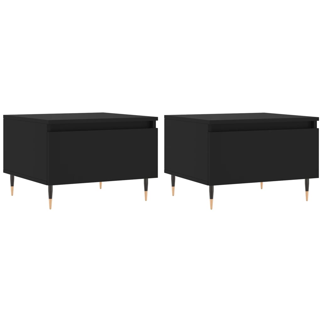 Coffee Tables 2 pcs Black 50x46x35 cm Engineered Wood