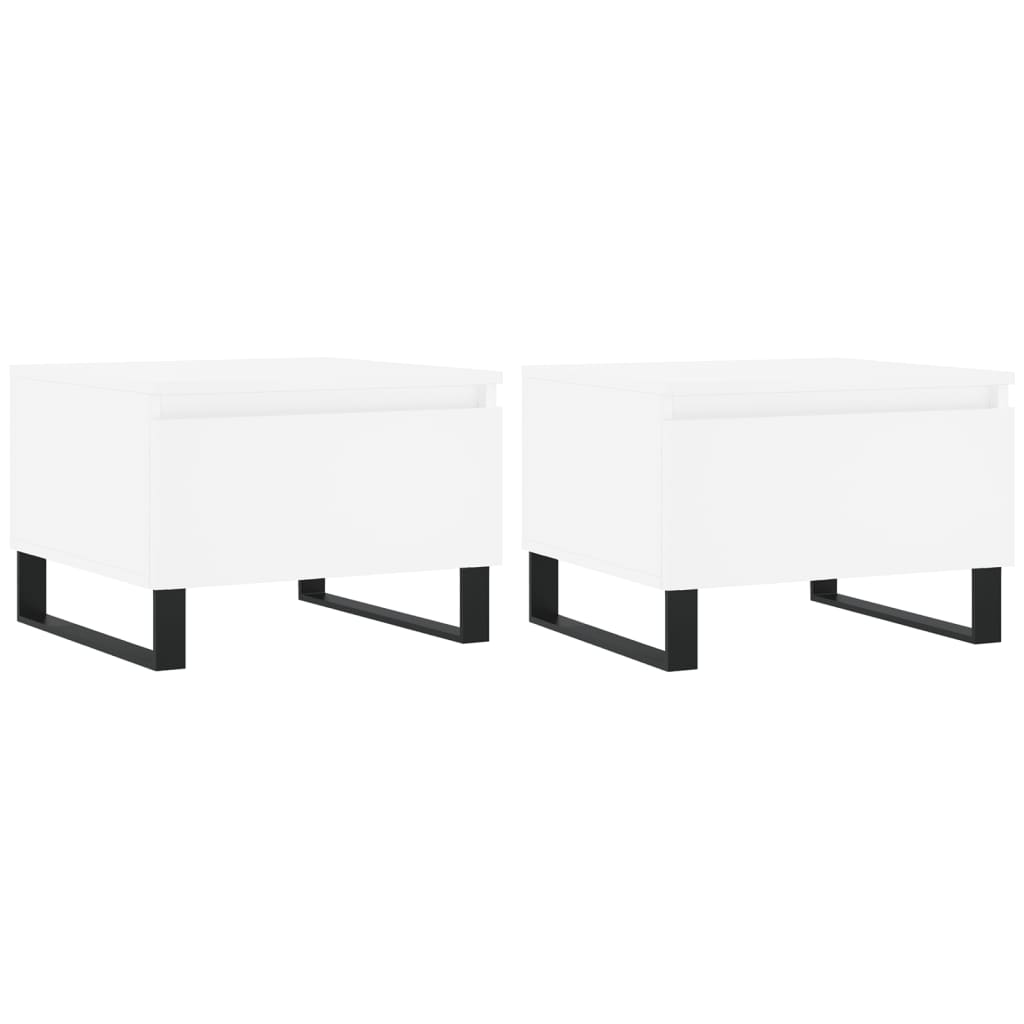 Coffee Tables 2 pcs White 50x46x35 cm Engineered Wood