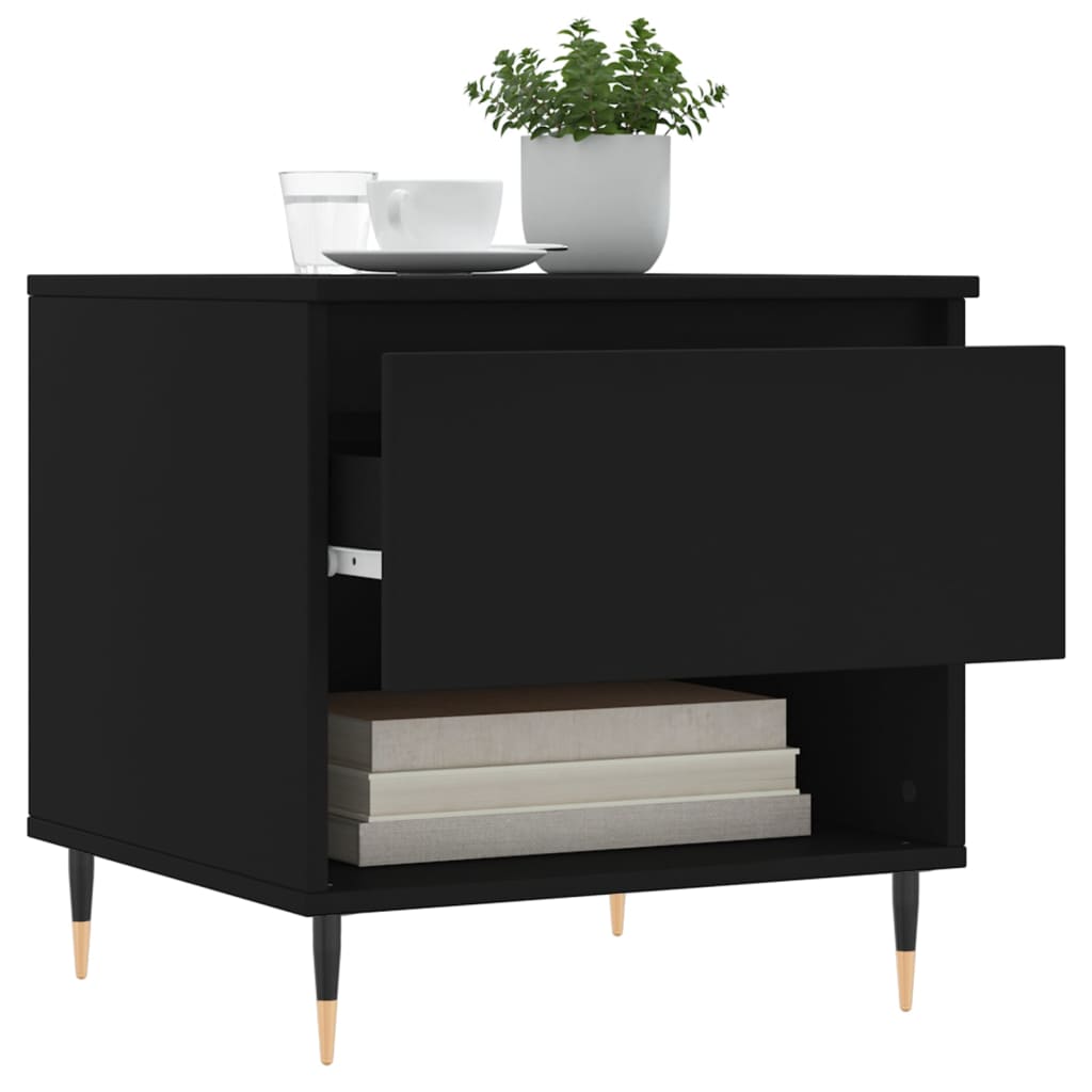 Coffee Table Black 50x46x50 cm Engineered Wood