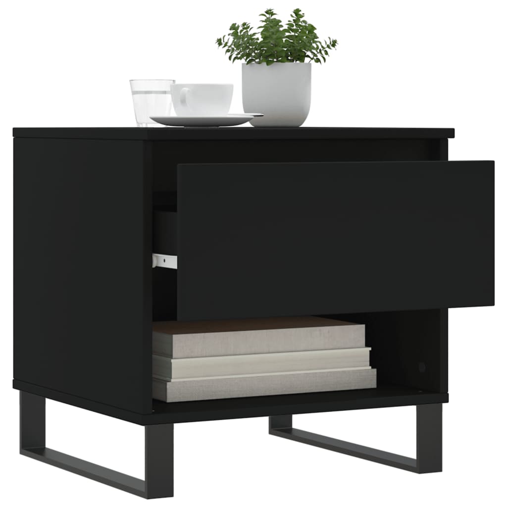 Coffee Tables 2 pcs Black 50x46x50 cm Engineered Wood
