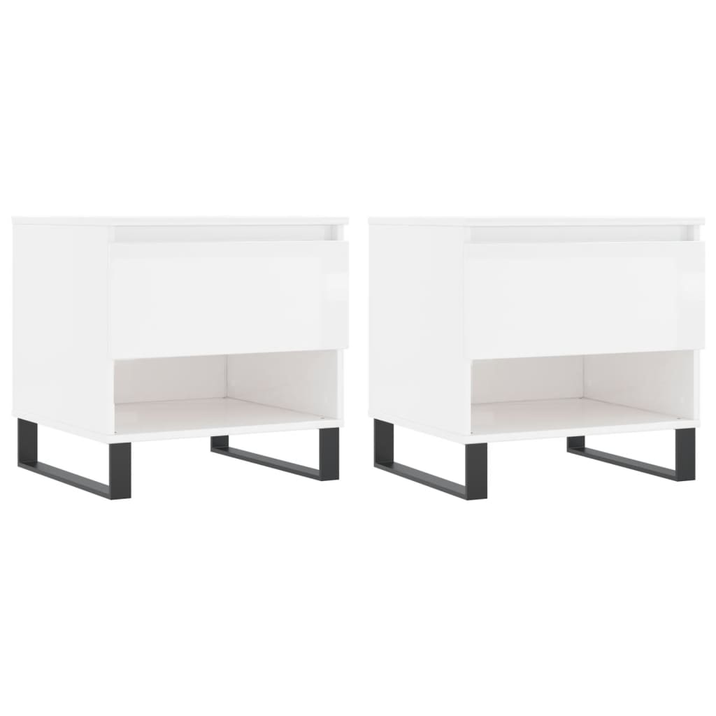 Coffee Tables 2 pcs High Gloss White 50x46x50 cm Engineered Wood