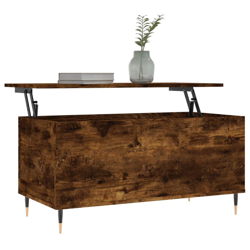 Coffee Table Smoked Oak 90x44.5x45 cm Engineered Wood