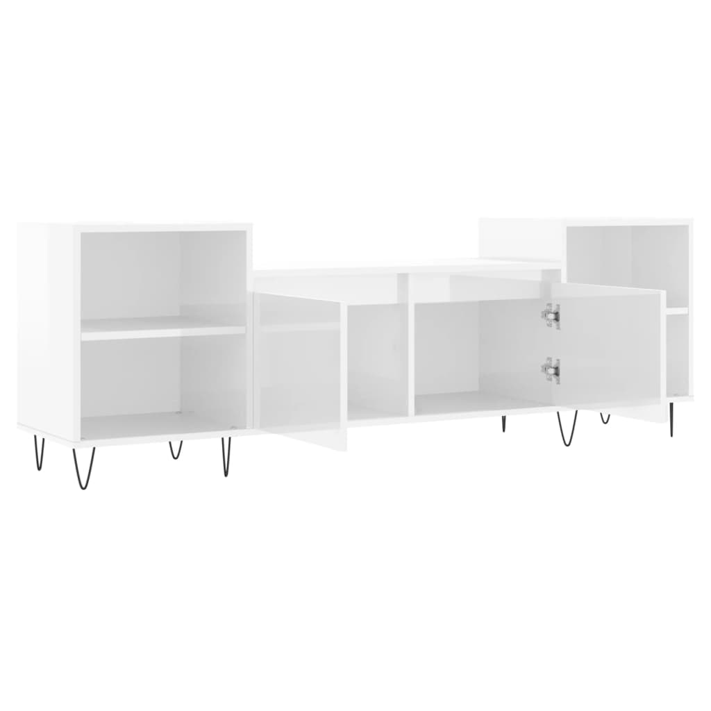 TV Cabinet High Gloss White 160x35x55 cm Engineered Wood