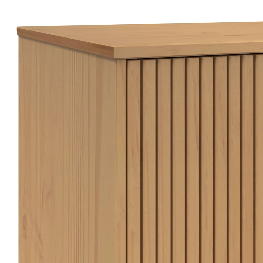 TV Cabinet OLDEN Grey and Brown 114x43x57 cm Solid Wood Pine